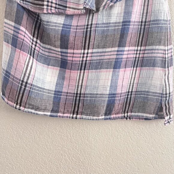 Cloth & Stone Multicolor Plaid Sleeveless One Shoulder Blouse Top Size Small - Picture 6 of 12